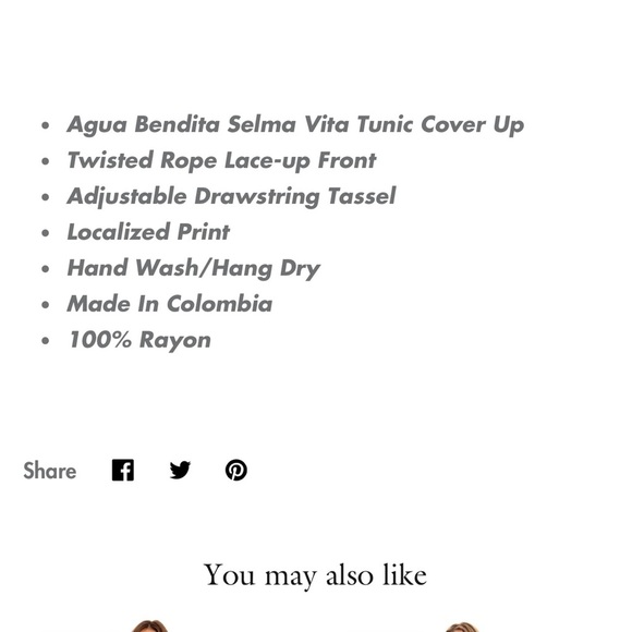 Agua Bendita Selam Vita Tunic Cover up Caftan NWT One Size - Picture 16 of 16